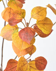 26" Faux Cotinus Leaf Stem Red / Orange / Yellow