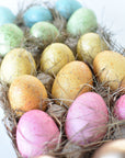 Set of 18 Rainbow Gold Speckled Faux Eggs In Crate