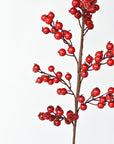 39.5 inch faux weather proof red berry stem with twelve branches of glossy red berries