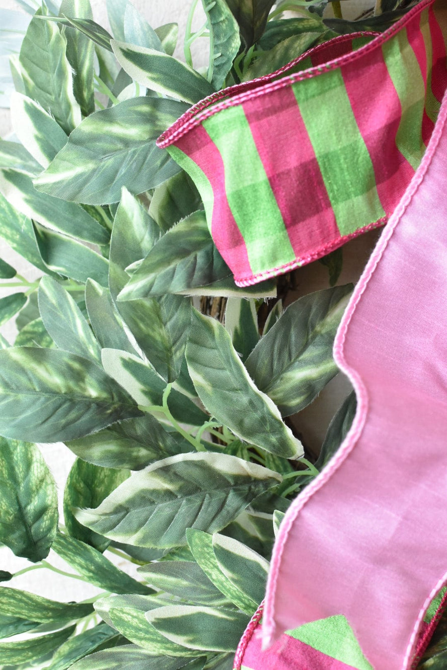 24" Pink + Green Variegated Greenery Wreath