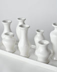 Rectangular White Ceramic Bud Vases on Base