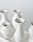 Rectangular White Ceramic Bud Vases on Base