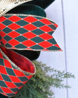 Red Green Harlequin Bow