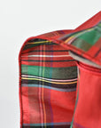 4" Red and Multicolor Tartan Faux Dupioni Ribbon