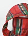 4" Red and Multicolor Tartan Faux Dupioni Ribbon