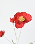 24" Faux Red Poppy Stem