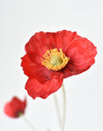24" Faux Red Poppy Stem