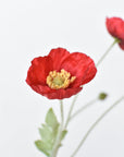 24" Faux Red Poppy Stem