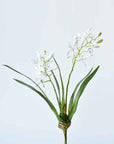 16" Faux Mini Orchid Stem with Leaves and Roots