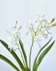 16" Faux Mini Orchid Stem with Leaves and Roots