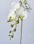 33" Faux White Phalaenopsis Orchid Stem