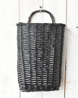 11" x 17" Wicker Basket w/Handle BLACK