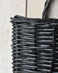 11" x 17" Wicker Basket w/Handle BLACK