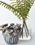 Ceramic Blue/Green/Grazed Glazed Mushroom container
