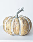 6.5"Hx7.5"W Faux Pumpkin Beige White - Wide