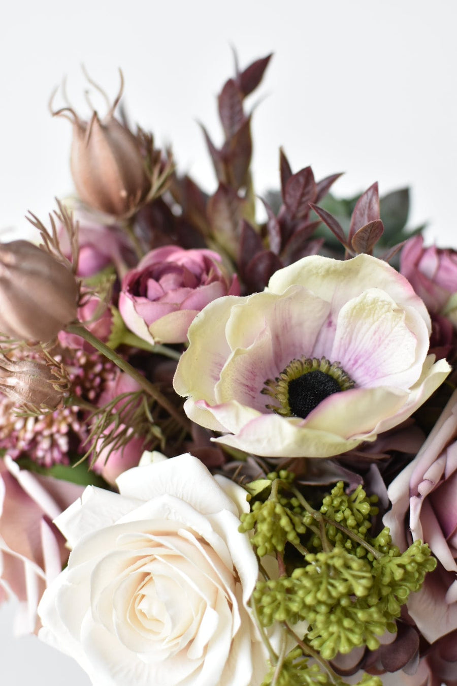 Purple Rose and Succulent Drop-In Bouquet Arrangement