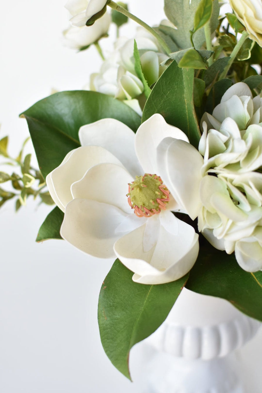 Neutral White and Green Drop-In Bouquet Arrangement