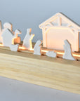 LED Lit Porcelain + Wood Nativity