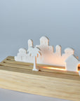 LED Lit Porcelain + Wood Nativity