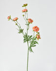 22" Faux Mini Peach Ranunculus Stem
