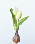 8" Faux Real Touch White Tulips in Bulb w/pick