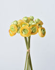 10" Faux Yellow/Green Ranunculus Stem Bundle
