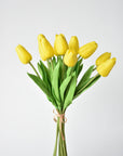 13.5" Faux Real Touch Yellow Tulip Bundle : 12 Stems