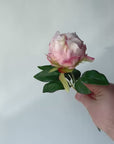 18" Faux Peony Bud Stem Light Pink