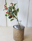 18" Variegated Faux Holly Stem