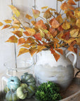26" Faux Birch Leaf Stem Orange / Mustard / Yellow