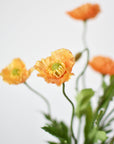 15" Faux Orange Poppy Bush