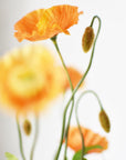 15" Faux Orange Poppy Bush