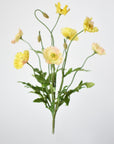 15" Faux Poppy Bush Yellow Bush