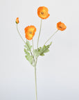 24" Faux Orange Poppy Stem