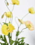 15" Faux Poppy Bush Yellow Bush