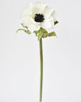 17" Faux Anemone White Stem