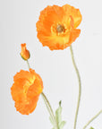 24" Faux Orange Poppy Stem