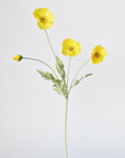 24" Faux Yellow Poppy Stem