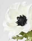 17" Faux Anemone White Stem