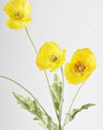 24" Faux Yellow Poppy Stem
