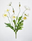 15" Faux Poppy Bush White Bush