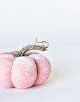 3.5" x 4.5" Faux Light Pink Velvet Pumpkin