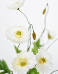 15" Faux Poppy Bush White Bush
