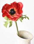 17" Faux Red Anemone Stem