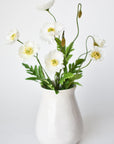 15" Faux Poppy Bush White Bush