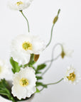 15" Faux Poppy Bush White Bush