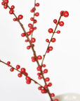 28" Faux Outdoor Red Berry Stem