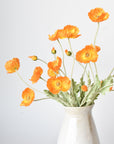 24" Faux Orange Poppy Stem