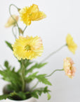 15" Faux Poppy Bush Yellow Bush