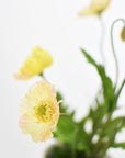 15" Faux Poppy Bush Yellow Bush